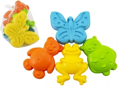 plastični modelčki za pesek živali, komplet 4 kosi v mrežici