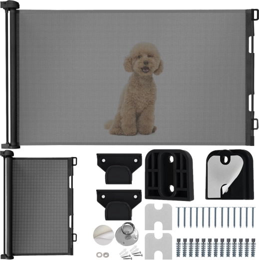 Ruhhy extendable safety gate (roller blind) for doorways and stairs max. 160 cm - 1 piece