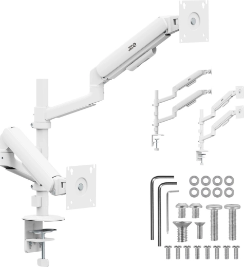 Ergo Office dvojni nosilec za 2 monitorja 17–32" bel