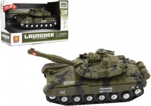 Plastični tank na vztrajnik z lučmi in zvokom, 20 cm