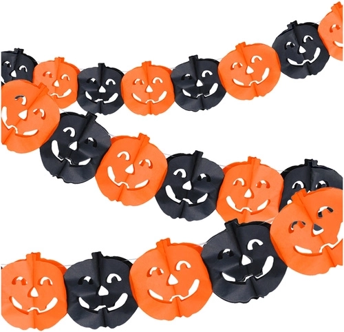Paper Halloween pumpkin garland 3 m Ruhhy - 1 piece