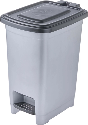 Pedalni koš za odpadke, svetlo srebrn, 21 × 28 × 35 cm