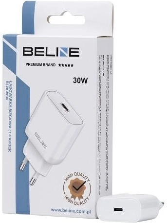 stenski polnilec 30 W GaN USB‑C PD 3.0 bel