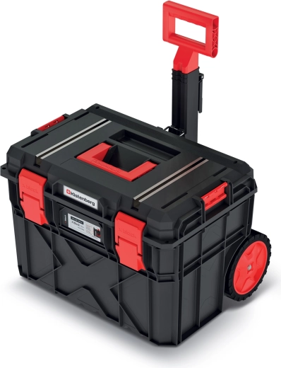 Škatla za orodje s transportnimi kolesi X‑BLOCK TECH 546 × 380 × 400 mm – črna