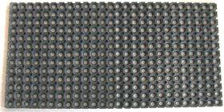 Gumijasta preproga z okroglimi odprtinami 50 × 100 cm, črna