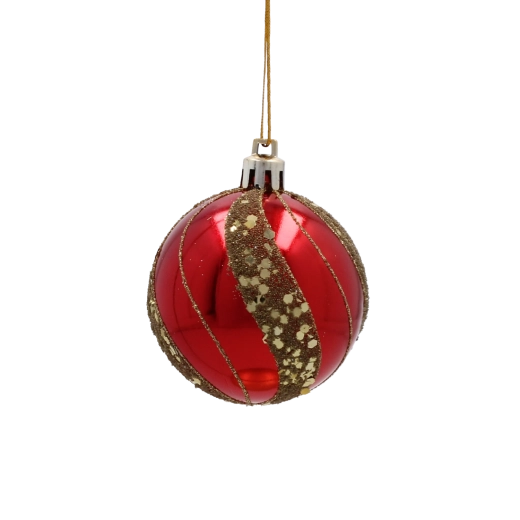 Elegantne rdeče krogle z bleščečimi detajli