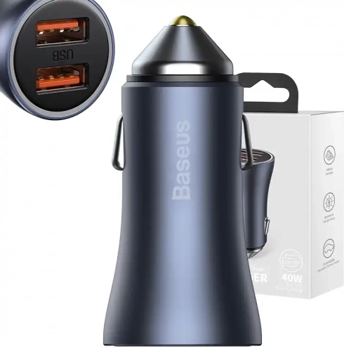 Polnilnik za avto Baseus 40W z dvema USB vrati