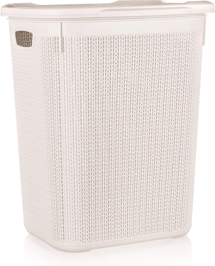Koš za umazano perilo, ratan, 50 l, krem