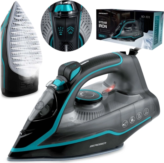 Parni likalnik 2600 W s keramično likalno ploskvijo BERDSEN BD-331