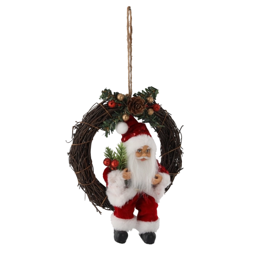 Rustic wicker wreath with Christmas details
