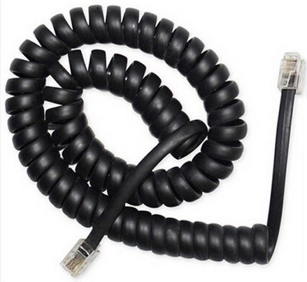 Spiralna telefonska kabel RJ10/4P4C 2m črna