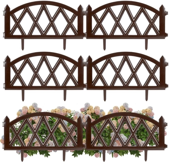 Rjavi vrtni plot 50 × 30 cm, komplet 6 kosov