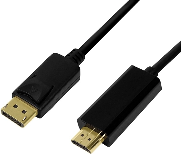 LogiLink DisplayPort 1.2 to HDMI 1.4 Cable, 2 m, Black