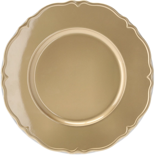 Okrasni zlati podkrožnik 33 cm z reliefnim robom