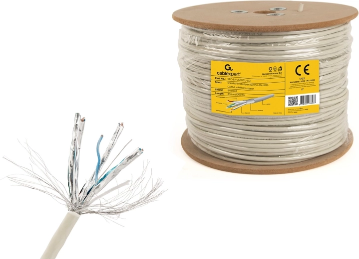 Cablexpert oklopljen LAN kabel S/FTP Cat 6A LSZH 305 m (poln vodnik)