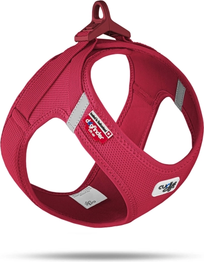 Curli oprsnica za pse Air-Mesh z zaponko, rdeča L (8–13 kg)