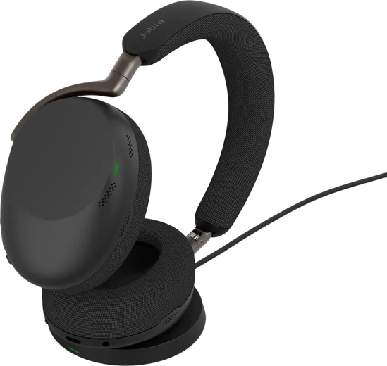 Jabra Evolve3 85 UC brezžične slušalke s polnilnim stojalom, črna