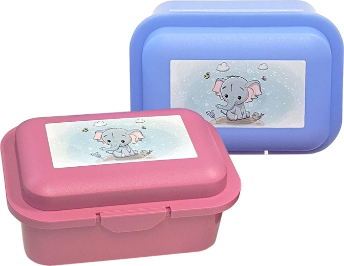 Škatla za prigrizke s slončkom, plastična, mešane barve