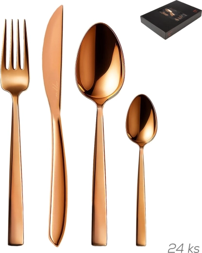 Orion Copper Cutlery Set for 6 People - 24 Pieces