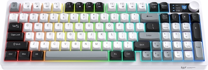 Igralna tipkovnica Onikuma MT902 brezžična 2,4 GHz RGB črno-bela