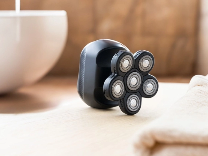 Šest fleksibilnih rotacijskih glav za gladko britje