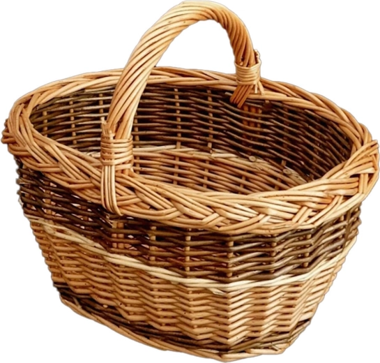 Otroška ovalna pletena košara za gobe 30 × 20 × 25 cm, lakirana