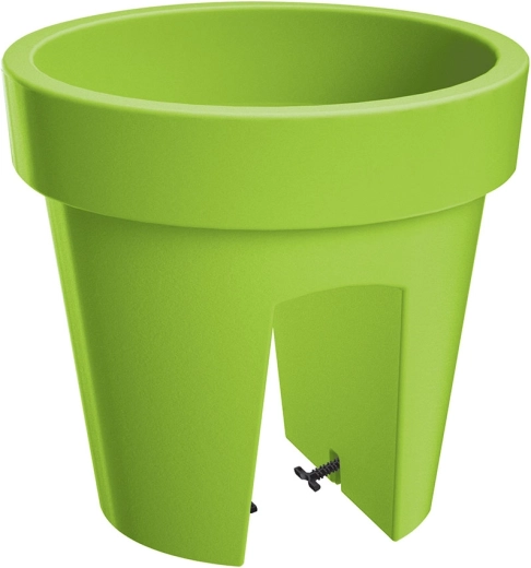 Lonček za rože za ograjo LOFLY Railing 24,5 cm limetno zelen