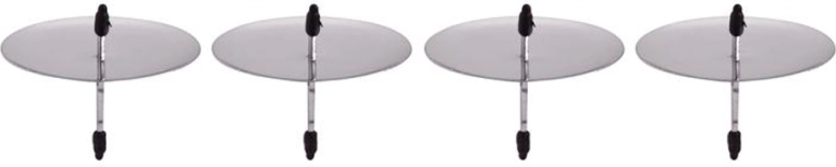 Držalo za svečko za adventni venec srebrno 6 cm (4 kosi)