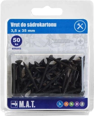 Drywall screw 3.5 × 35 mm fine thread phosphated (50 pcs)