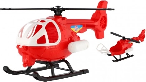 Rdeč plastični helikopter dolžine 25 cm z odpiralno kabino – 1 kos