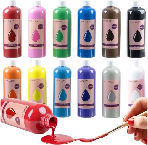 Plakatne barve maaleo 12×500 ml – velika komplet za šolo in atelje