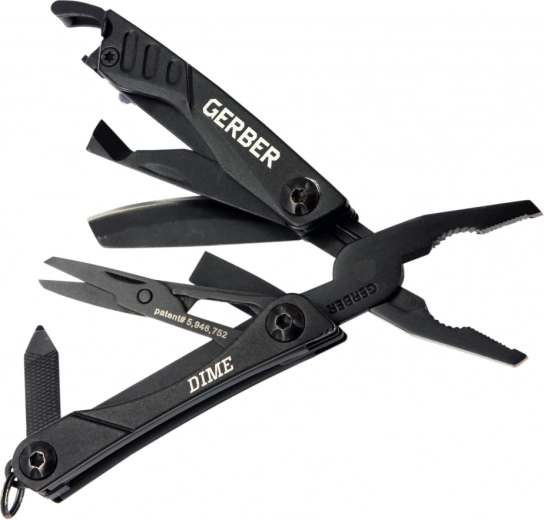 Gerber Dime Multi-Tool črni večnamenski pripomoček z 12 funkcijami