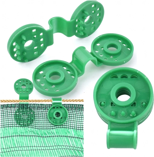 Sponke za pritrditev senčilne mreže na ograjo, 20 kosov, zelene