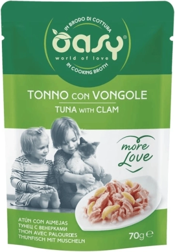 Oasy More Love vrečka za mačke tuna z školjkami 70 g