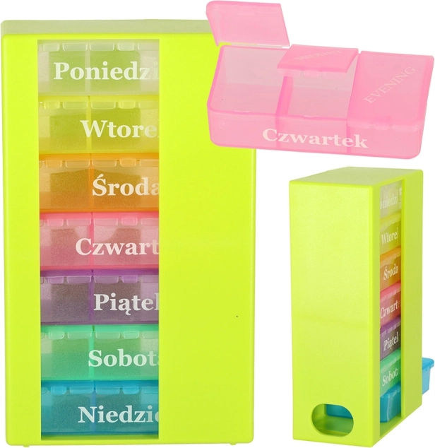 Tedenski organizator za tablete s 3 predelki na dan