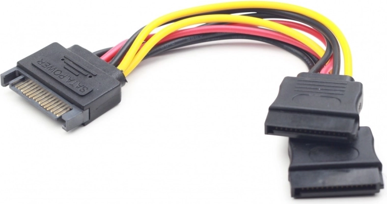 Napajalni kabel SATA na 2× SATA, 15 cm