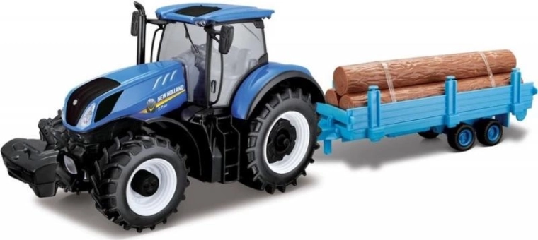 Bburago 1:32 kmetijski traktor New Holland s prikolico za les