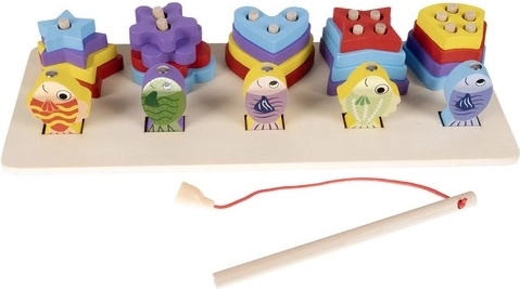 2 in 1: shape sorter and fishing game