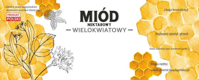 Komplet etiket za nektarni cvetlični med 154 × 60 mm, 100 kos