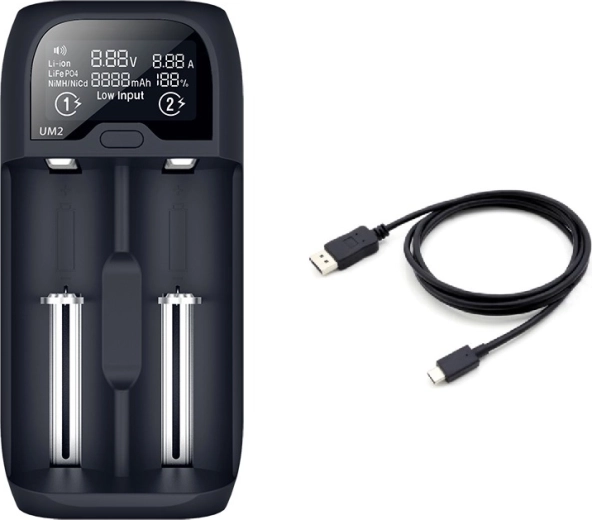 Solight inteligentni polnilnik baterij Li-Ion/LiFePO4/Ni-MH/Ni-Cd z LCD-zaslonom, 2 kanala, 2000 mA