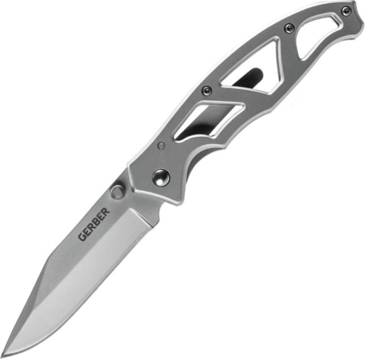 Lightweight folding knife with open frame
