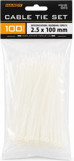 Cable ties 100 × 2.5 mm transparent, 100 pcs