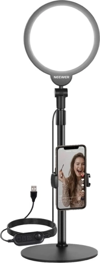 Neewer R06 komplet za selfije s 18 cm obročasto LED lučjo in držalom za telefon