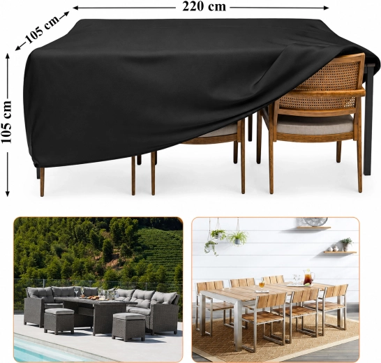 Vodoodporna zaščitna prevleka za vrtno pohištvo in catering mizo 220 × 105 × 105 cm