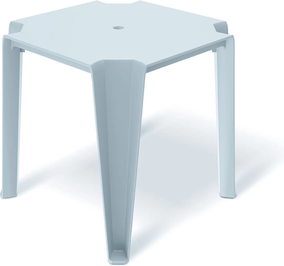 Jedilna miza Lottie – svetlo siva plastična vrtna in balkonska miza