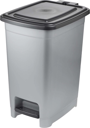 Pedalni koš za odpadke, svetlo srebrn, 32 × 42 × 53 cm