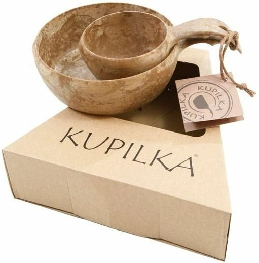 Kupilka set skleda 550 ml in skodelica 210 ml rjava darilno pakiranje