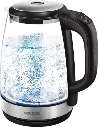 Sencor glass electric kettle with temperature control, 2 l
