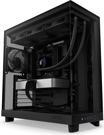Računalniško ohišje NZXT H6 Flow s stranskim oknom črno