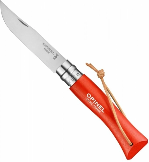 Opinel N°07 Trekking oranžni žepni nož, bukov les